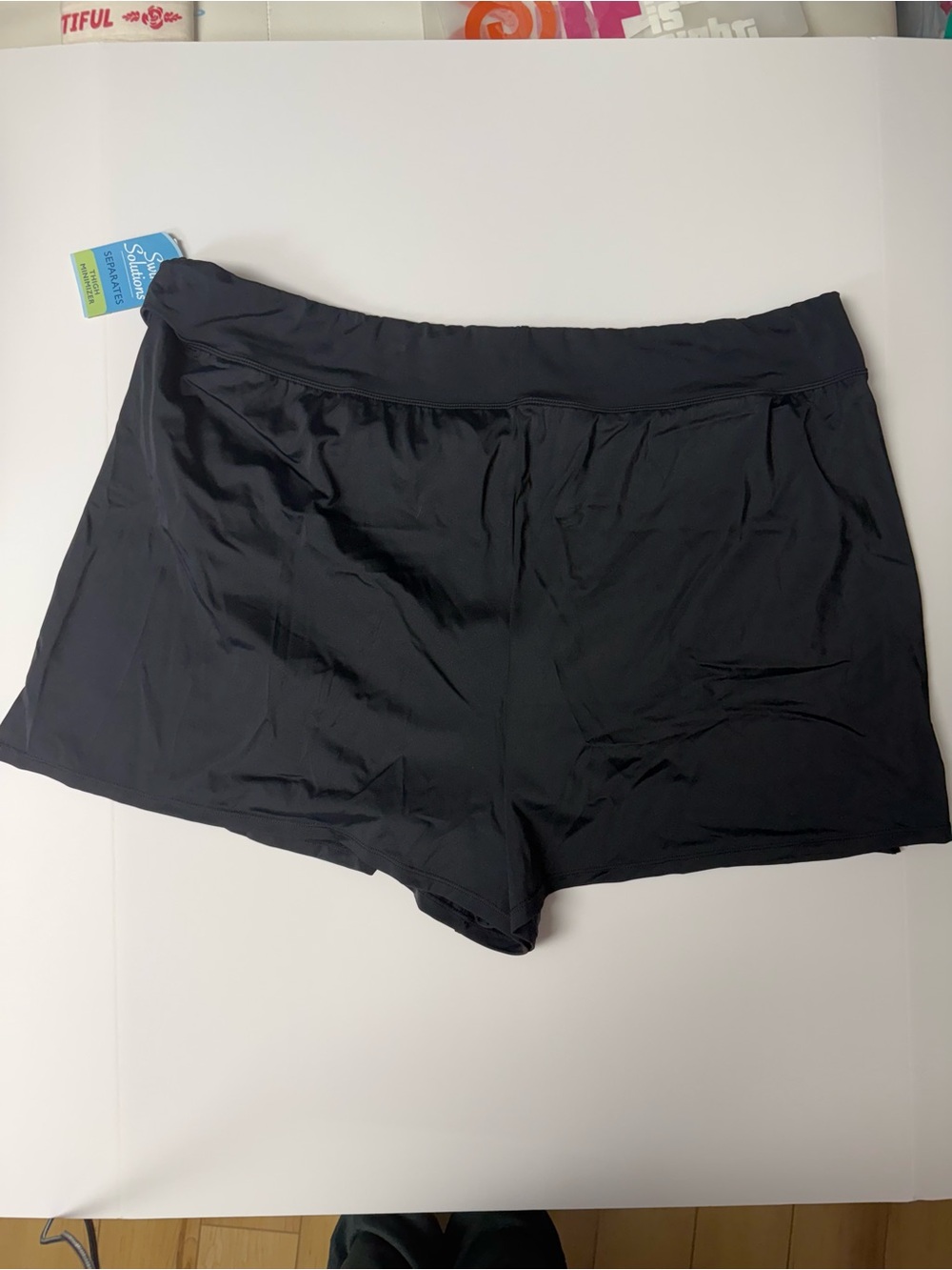 Swim Solutions Black Thigh Minimizer Swim BoyShorts size 24w